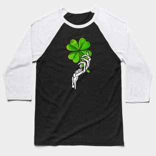 Shamrock Hand Skeleton Baseball T-Shirt